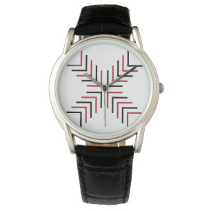 Relógio Cruz X (vermelho e preto)