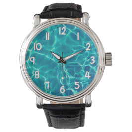 Relógio Crystal Clear Blue Water Wrist Watch Nature