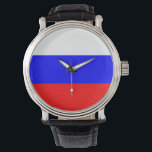 Relógio Cuidado especial Patriótico com Bandeira da Rússia<br><div class="desc">Olho de pulso elegante e patriótico com a bandeira da Rússia. Este produto é personalizável.</div>
