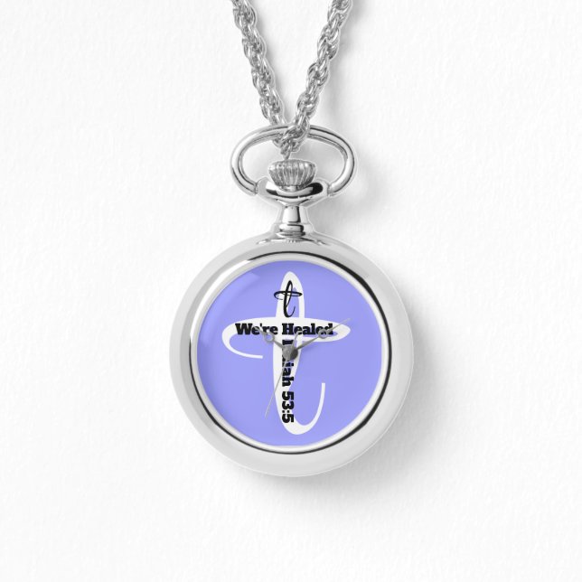 Relógio Curado por Versículo da Bíblia de Jesus Fé Cristã  (Frente)