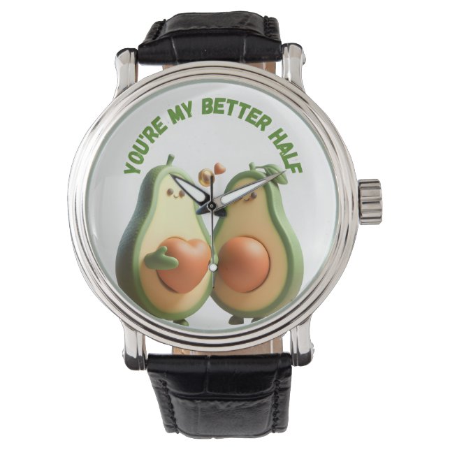 Relógio Custom Better Half Avocado Propose Day Gift (Frente)