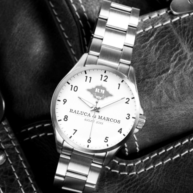 Relógio Custom engraved elegant couple  name  (Criador carregado)