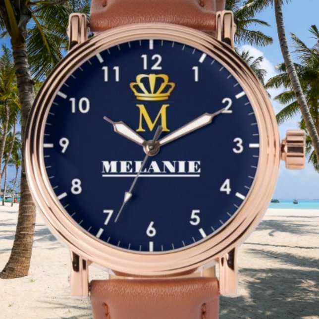 Relógio Custom Name Luxury Royal Elegant Monogran  (Criador carregado)