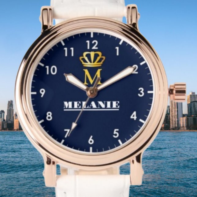 Relógio Custom Name Luxury Royal Elegant Monogran  (Criador carregado)