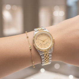 Relógio Custom Yellow Mr and Mrs Wedding Watch for Couples