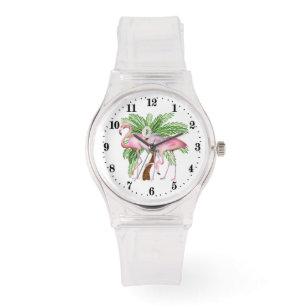 Relógio Cute Beach rosa flamingo Watch