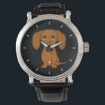 Relógio Cute Dachshund | Cachorro-protetor<br><div class="desc">Este relógio original de pulso de cão,  está disponível em estilos variados para homens,  mulheres e crianças. Um legal acessório de moda que faz um presente de excelente para amantes de Dachshund vermelho liso e revestido. Visite o Doodle World de Jenn para muitos mais relógios de cães na moda.</div>
