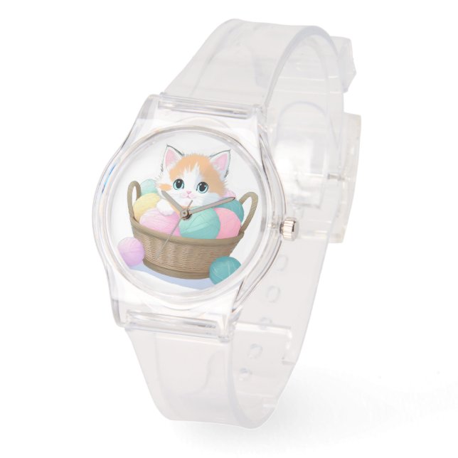 Relógio Cute kawaii cat eWatch (Ângulo)