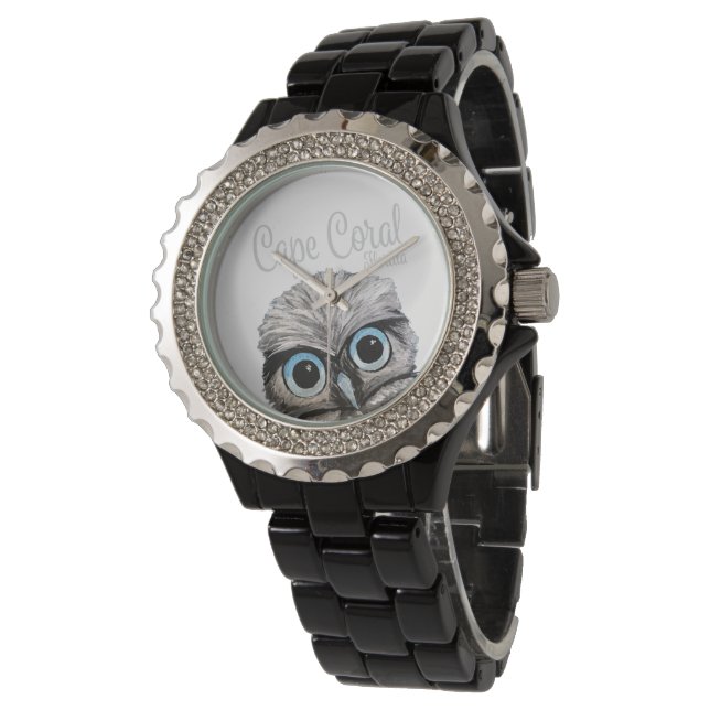 Relógio Cute Owl Cape Coral Florida - Burrowing Owl Watch (Angular)