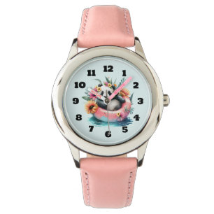 Relógio Cute Panda Chilta em um tubo interno