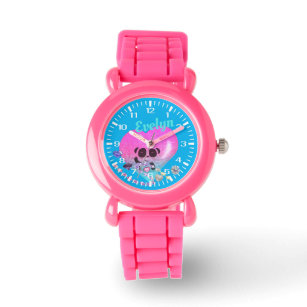 Relógio Cute Panda Jewelry   Bracelete cor-de-rosa