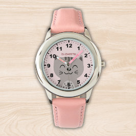 Relógio Cute smiling Cat for Girl