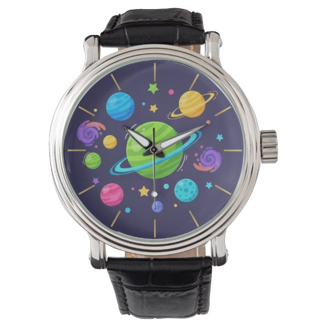 Relógio Cute Space Planets Watch (Frente)