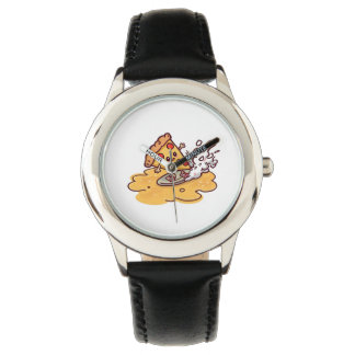 Relógio Cute Surfing Pizza Slice Wall watch