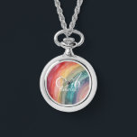 Relógio Cute Watercolor Personalized Rainbow Necklace<br><div class="desc">Brighten your look with these cute watercolor rainbow necklace,  featuring a soft,  hand-painted design. Personalize them with your name or monogram for a playful and stylish accessory that’s uniquely yours. A perfect gift for kids,  teens,  or anyone who loves color and custom flair!</div>