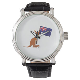 relógio da bandeira da austrália canguru