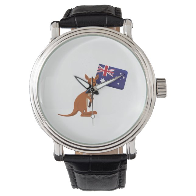relógio da bandeira da austrália canguru (Frente)