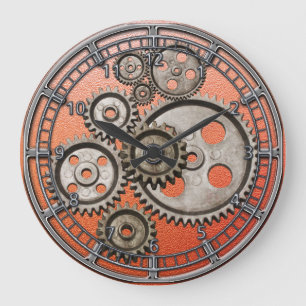 relógio da máquina de vintagem do motor de engrena