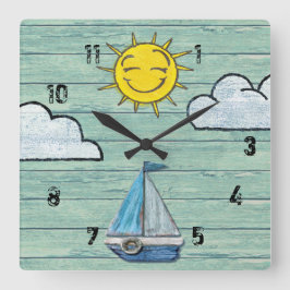 Relógio da praia com números. Jade Medium