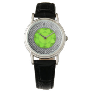 Relógio Damasco de prata com uma pedra preciosa do peridot