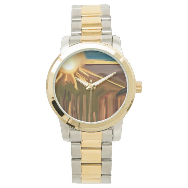 Relógio Dança da Arte Abstrato dos Cactos (Frente)