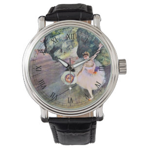 Relógio Dançarina com Buquê de Flores por Edgar Degas