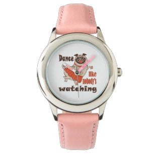 Relógio Dance como ninguém está assistindo Pug Dog feminin