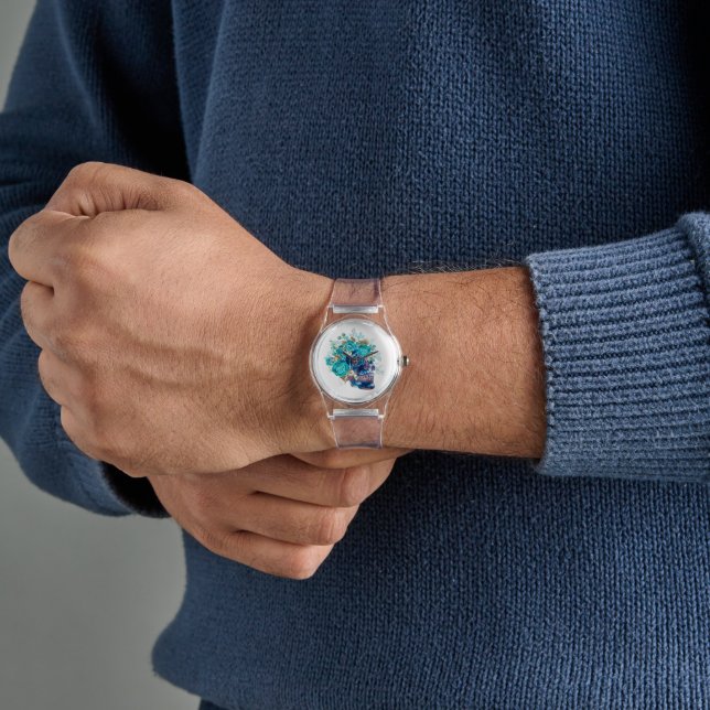 Relógio Dark Elegance Wristwatch – Blue Bloom Requiem  (Mão)