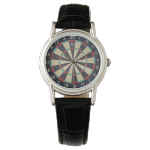 Relógio Dartboard com o dardo no Bullseye,