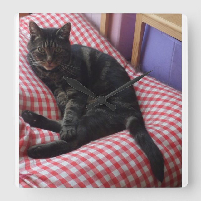 Relógio de acrílico ao quadrado de Dave bonito (Frente)