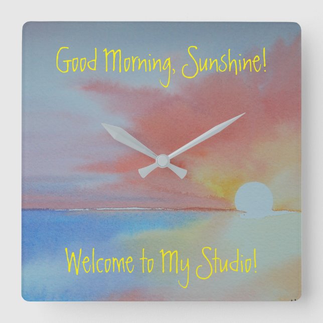 Relógio de Aquarela Oceânica (Frente)