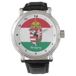 Relógio de bandeira húngara, moda Emblem & Hungria