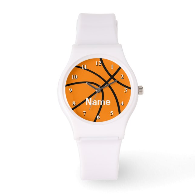 Relógio de basquete com nome personalizável (Frente)