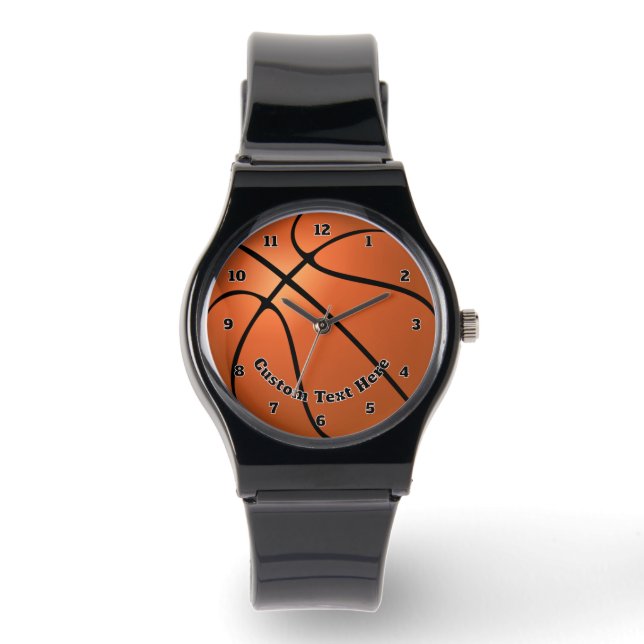 Relógio de Basquete com Texto Personalizado (Frente)