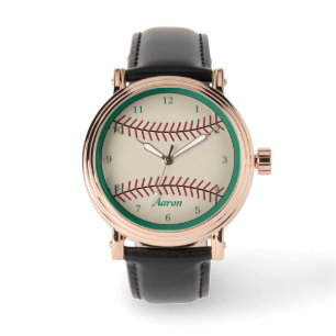 Relógio de beisebol clássico personalizado verde