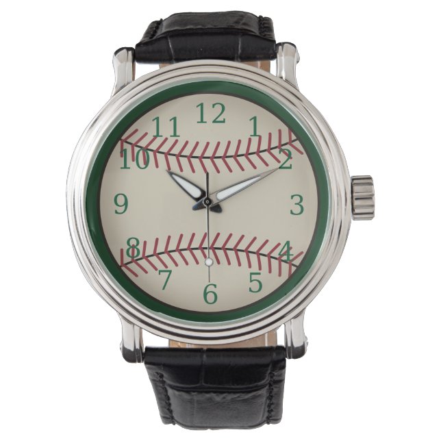 Relógio de beisebol verde (Frente)