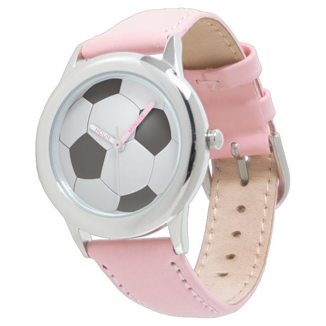 Relógio de bola de futebol rosa para crianças (Angular)