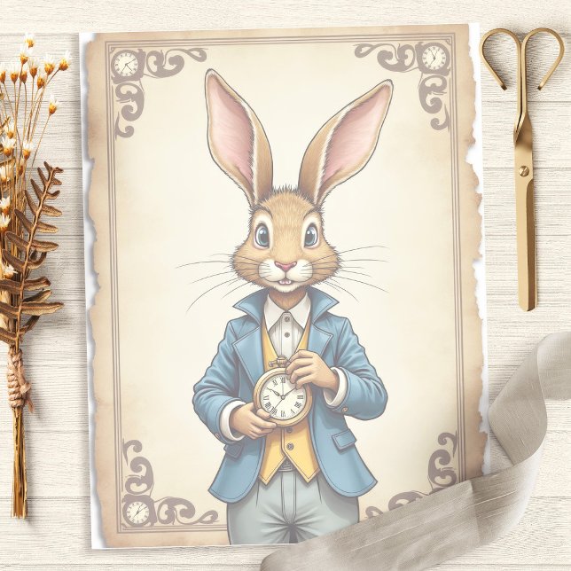 Relógio de Bolso da Alice Rabbit Scrapbook Paper (Criador carregado)