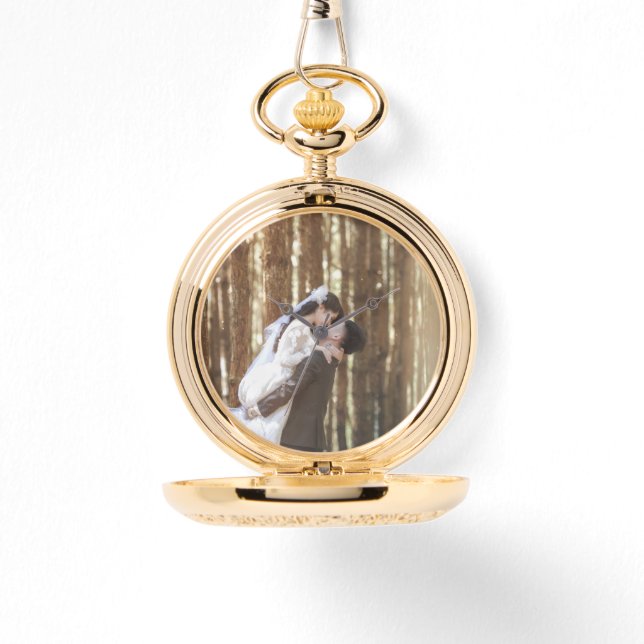 Relógio de Bolso Dourado Personalizado | Relógio P (Frente)