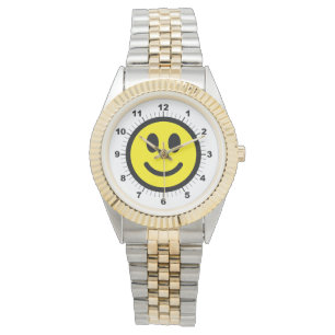 Relógio de bracelete com dois tons de rosto feliz