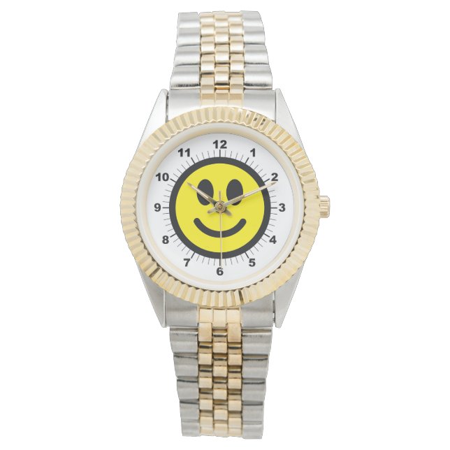 Relógio de bracelete com dois tons de rosto feliz  (Frente)
