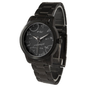 Relógio de bracelete preto de tamanho superior do