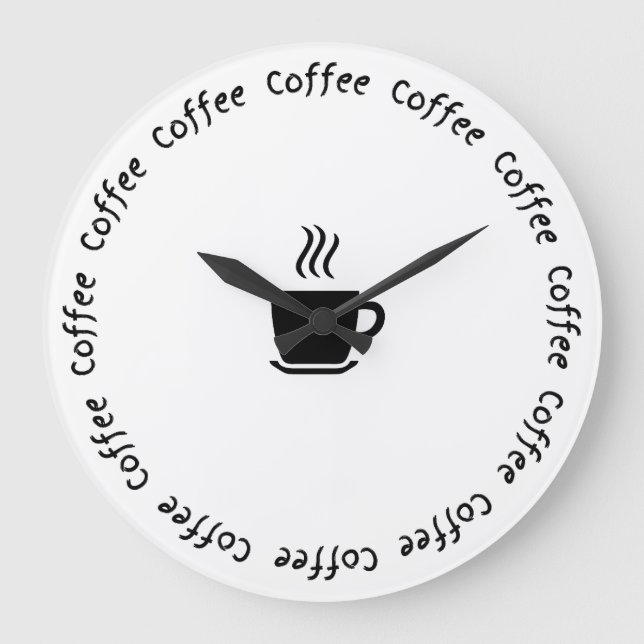 Relógio de Café Engraçado - "Café O'Clock" (Frente)