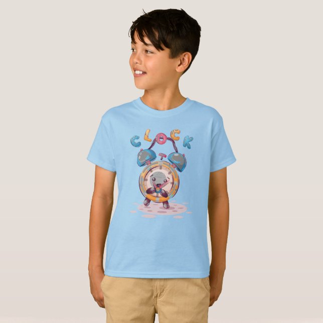 Relógio de Cartoons | Crianças T-Shirt (Frente Completa)