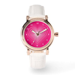 Relógio de Coração Rosa