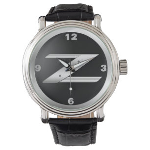 Relógio de couro preto 350Z masculino