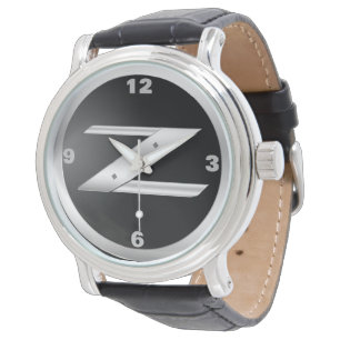 Relógio de couro preto 350Z masculino
