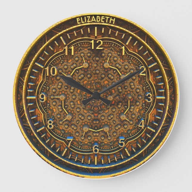 Relógio de Deco de Arte Retron Vintage Steampunk (Frente)