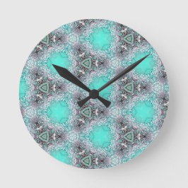 relógio de decoração design de flores pretas azuis