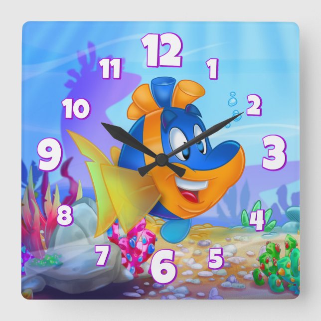 Relógio de desenho da parede de FriendFish (Frente)